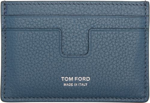 Blue Grain Leather Classic Card Holder