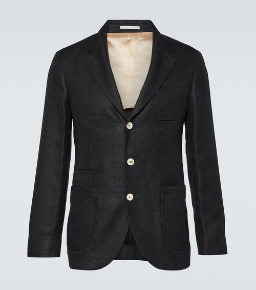 Linen, wool, and silk blazer