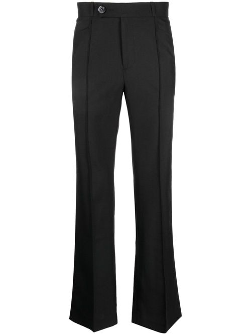 Off-centre straight-leg trousers - Black