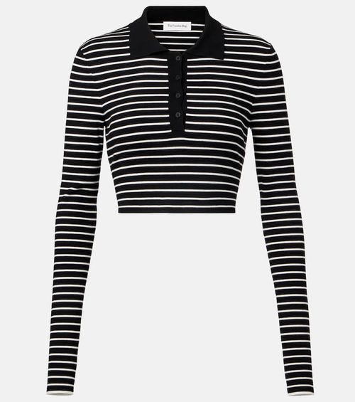 Giselle striped cropped polo shirt
