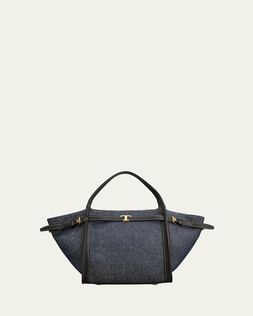 Small Timeless T Belted Cotton Shopping Tote Bag