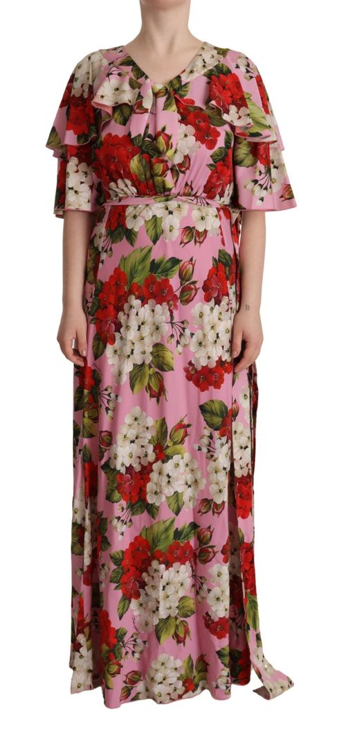 Floral Print Silk Dress — Pink