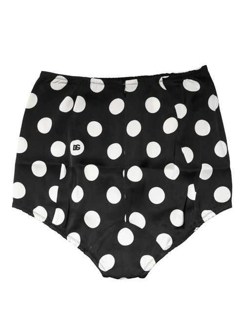 Silk Polka Dot Bodysuit — Black