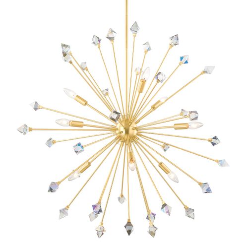 Aged Brass Nine Light Chandelier from the Genesis Collection