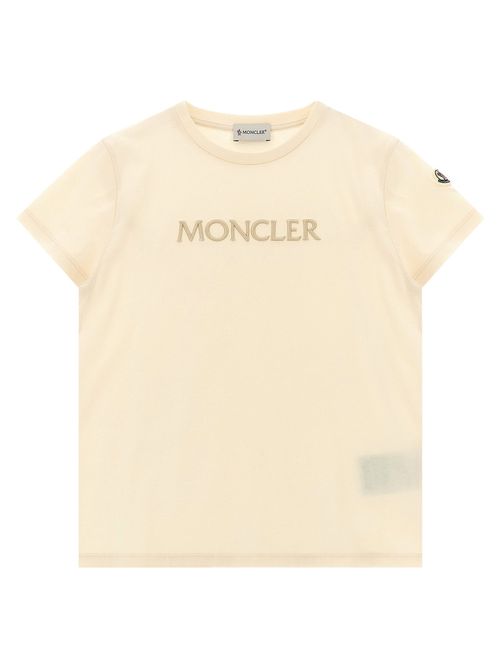 Logo-Embroidered Cotton Jersey T-Shirt — Cream