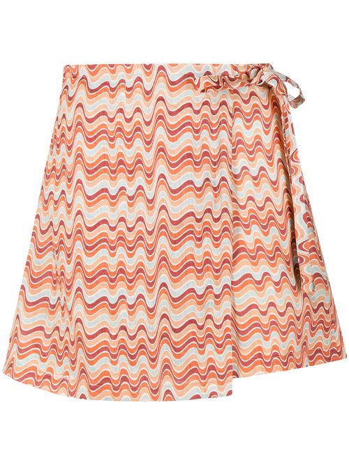 Eridani Vadella-print linen skorts - Orange