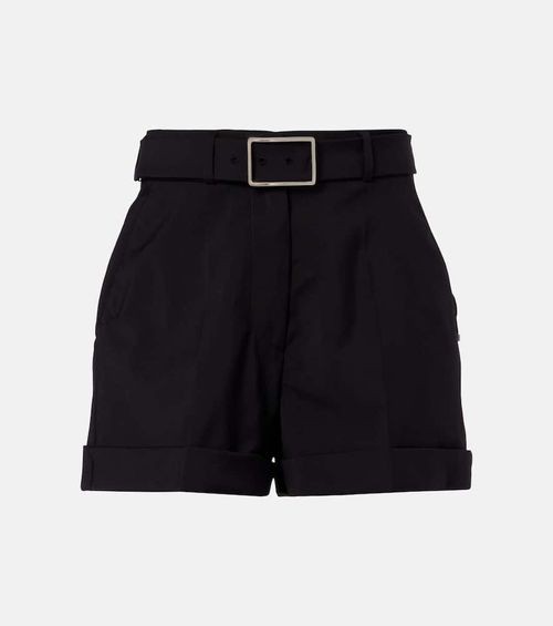 Ghiera belted virgin wool shorts