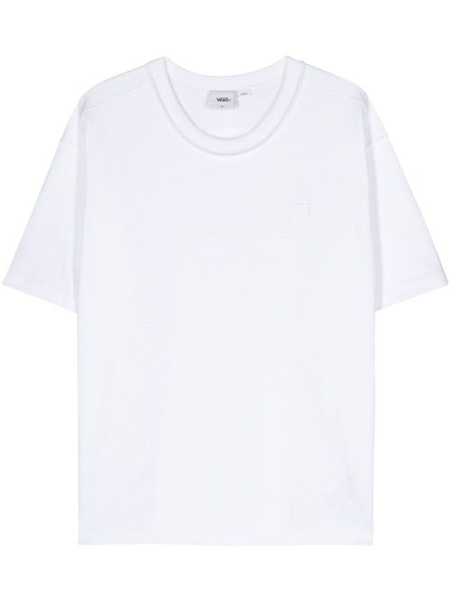 Logo-embroidered cotton T-shirt - White