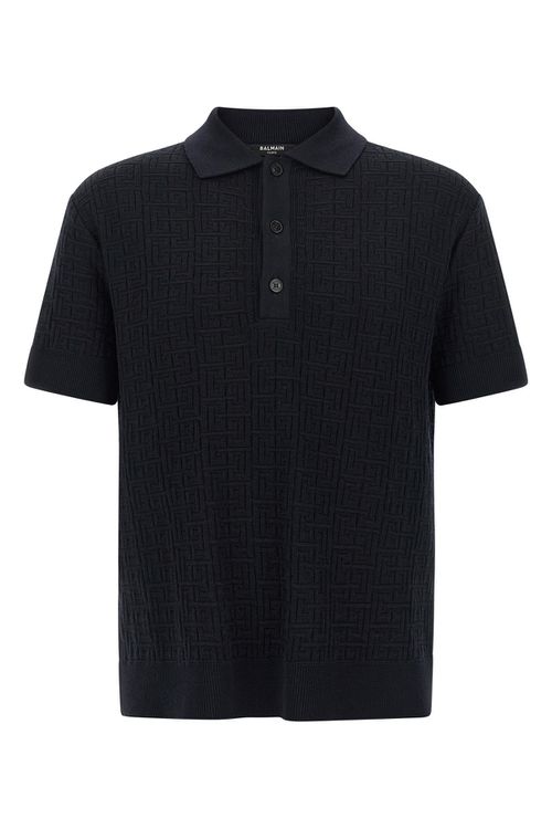 'Monogram' Knit Polo Shirt
