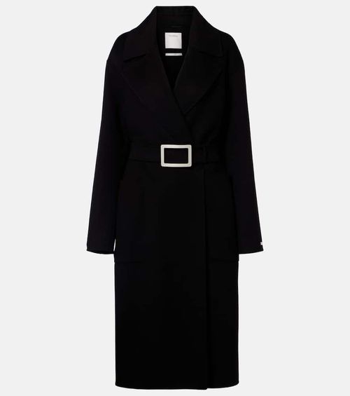 Belted virgin wool wrap coat