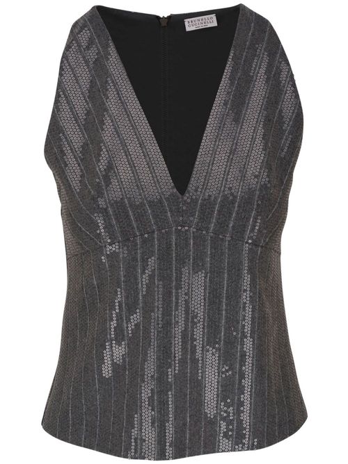 Sequinned top - Grey