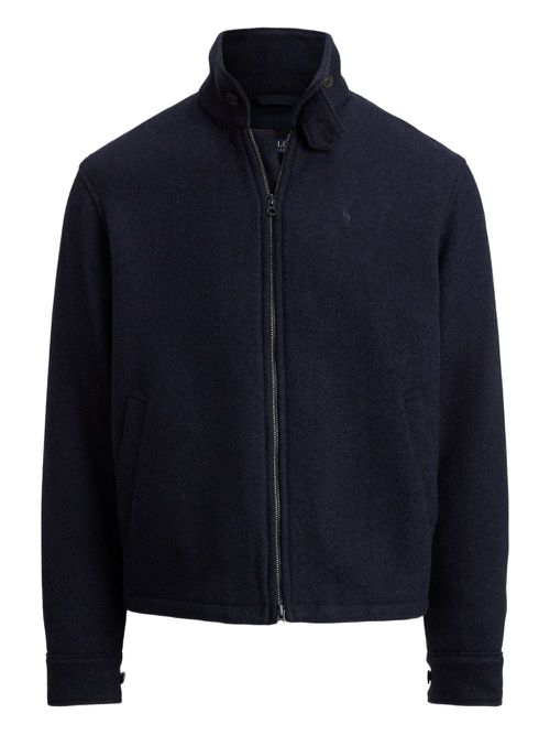 Wool zip-front windbreaker - Blue