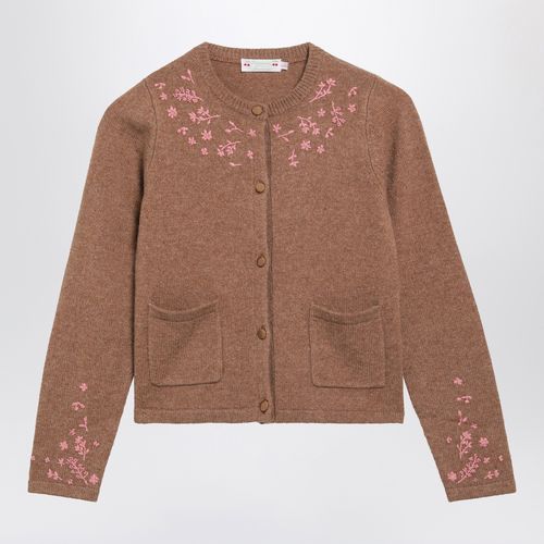 Floral Embroidered Wool-Blend Cardigan