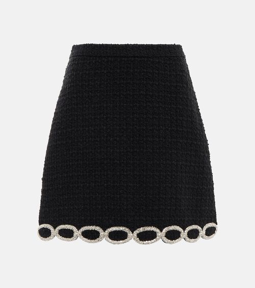 Embellished tweed miniskirt