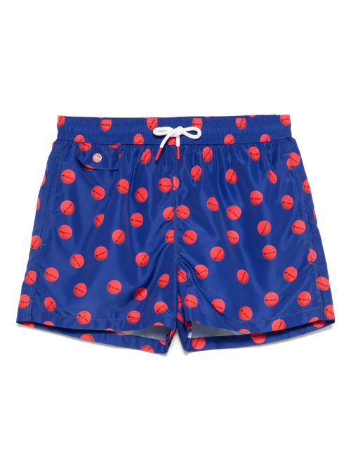 Logo-Print Swim Shorts — Blue