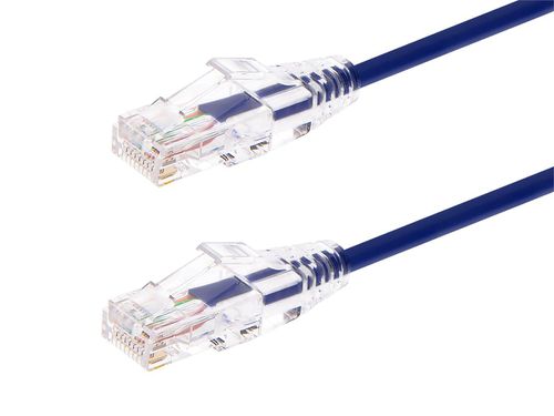 Cat6 14ft Purple Component Level Patch Cable, UTP, 28AWG, 550MHz, Pure Bare Copper, Snagless RJ45, SlimRun Series Ethernet Cable
