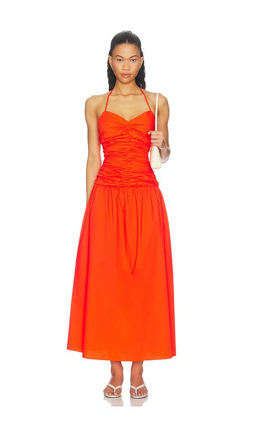 Solid & Striped The Adina Dress in Habanero - Tangerine. XS also in S