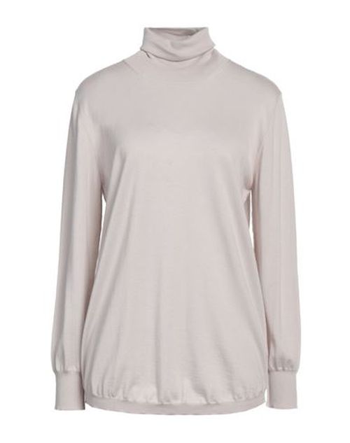Woman Turtleneck Taupe Size 10 Wool, Silk, Cashmere
