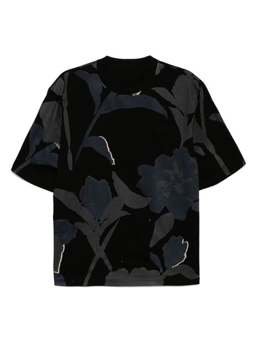 CROQUIS plant-printed T-shirt - Black