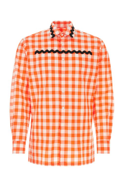 Embroidered Poplin Shirt — Orange