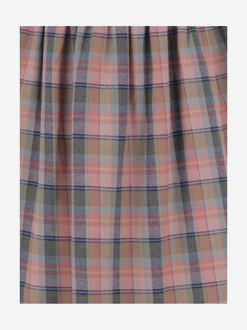 Check Pattern Cotton Dress — Multicolor
