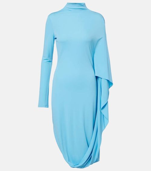 Draped jersey midi dress
