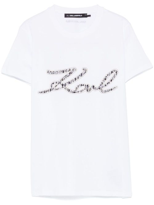 Embroidered-logo T-shirt - White