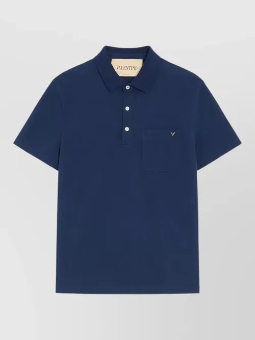 Valentino Garavani - vlogo gold cotton piqué polo shirt