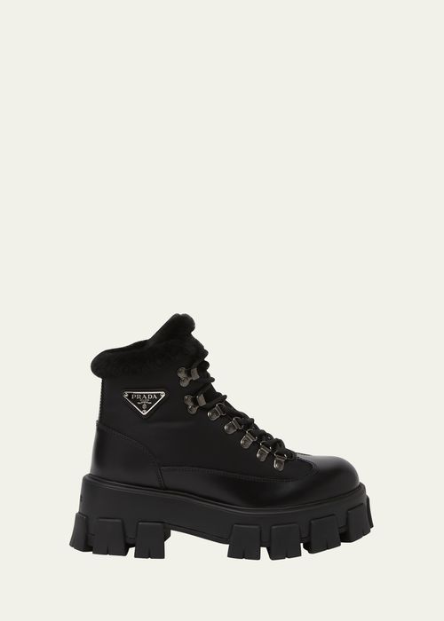 Monolith Nylon Shearling Hiker Boots