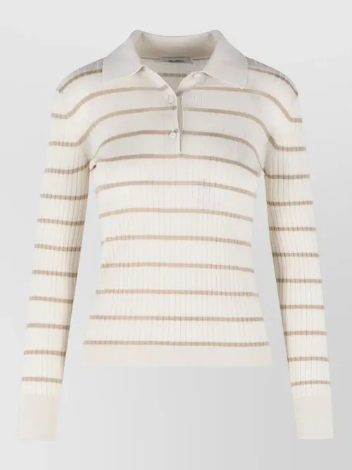 Max Mara - gitano cashmere silk collared striped sweater