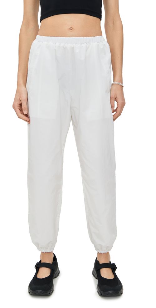 Eugenia Kim LOVE Martina Optic White Tennis Warm-Up Pants With Ankle Side Zippers Optic White