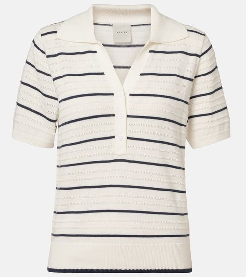 Wren striped cotton-blend polo shirt