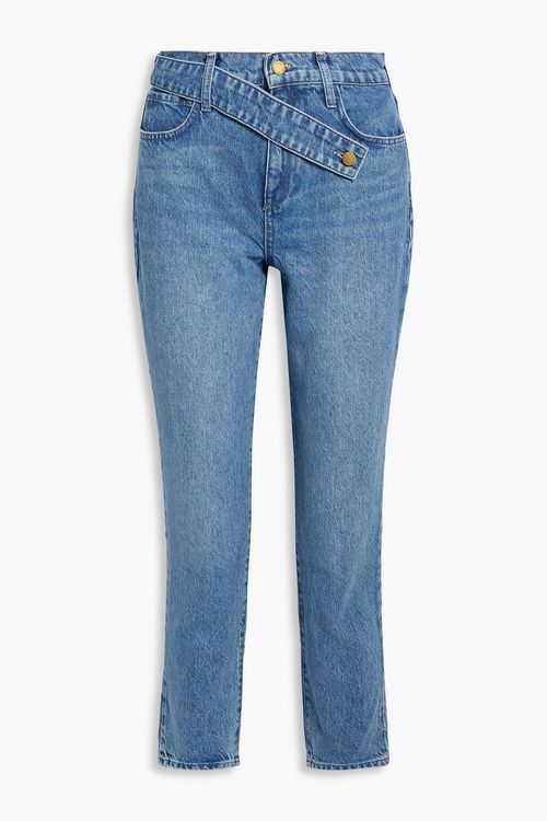 Cropped mid-rise straight-leg jeans