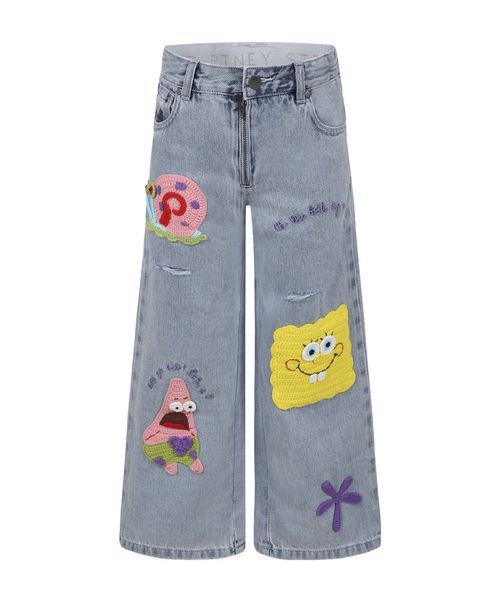 Stella McCartney Kids x SpongeBob SquarePants embroidered straight jeans