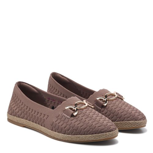 Women's Cleo Jute Fashion Luncheon Stretch Knit Loafers (Mocha)