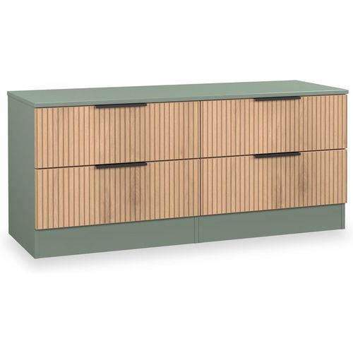 Jago Slatted Effect Wide 4 Drawer Chest Bed Box for Bedroom | Roseland