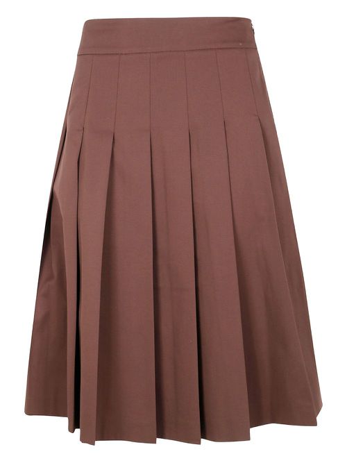DRHOPE pleated midi skirt - Brown