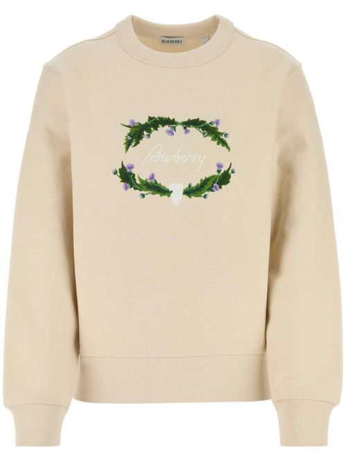 Sand cotton blend sweatshirt - Neutrals