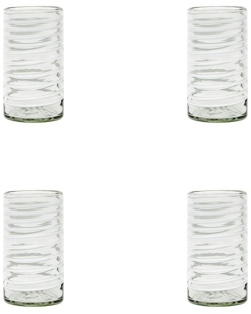 Set Of 4 Meridia Mexican Glassware Hiballs