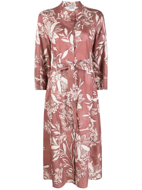 Floral-print shirt dress - Pink