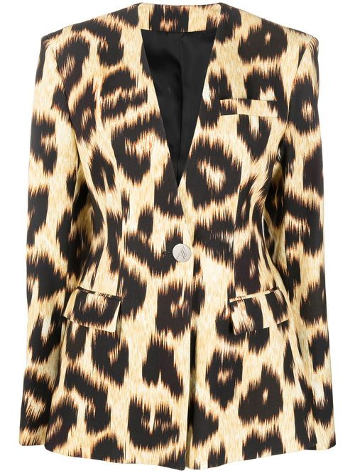 Louise leopard-print blazer - Black