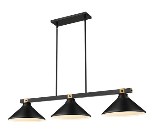 Matte Black Rubbed Brass Billiard from the Bronte Collection