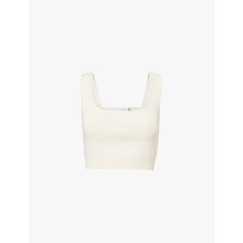 Womens Birch Square-neck Cropped Knitted top M