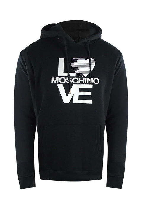 Love Moschino Iconic Bold Logo Black Hoodie - Black