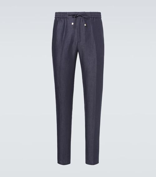 Linen slim pants