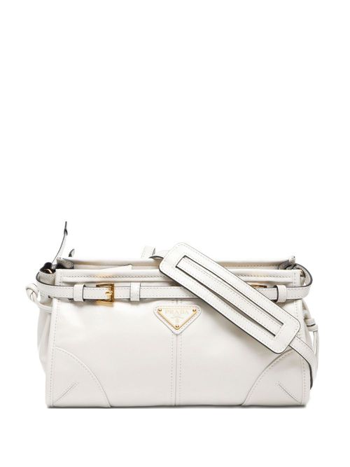 Prada Pre-Owned 2015-2024 logo-triangle shoulder bag - White