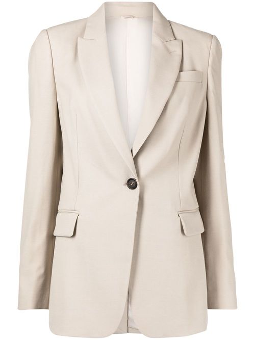One-button single-breasted blazer - Brown