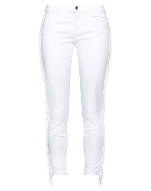 Woman Pants White Size 10 Cotton, Elastane