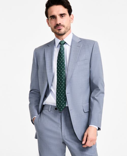 B by Men's Wool-Blend Stretch Classic-Fit Suit Jacket - Light Blue