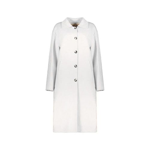 Wool Button-Front Coat — White